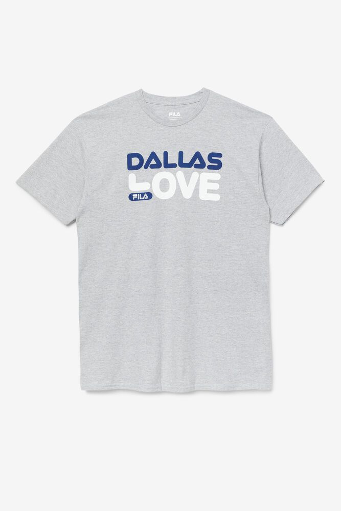 Fila T-Shirt Mens Grey Dallas Love - Ireland 07641-UPZT